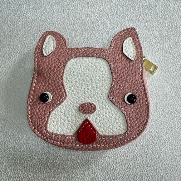 Boston Terrier Women’s Pink Leather Wallet Dog Wallet Coin Purse Card Holder NEW - Picture 1 of 3